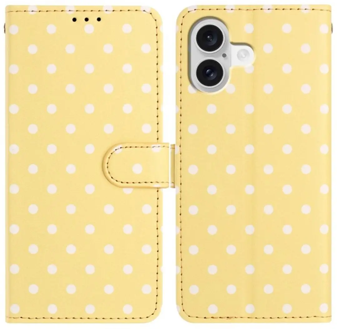 Selected Hoesje iPhone 16 Polka Dot Wallet Book Case