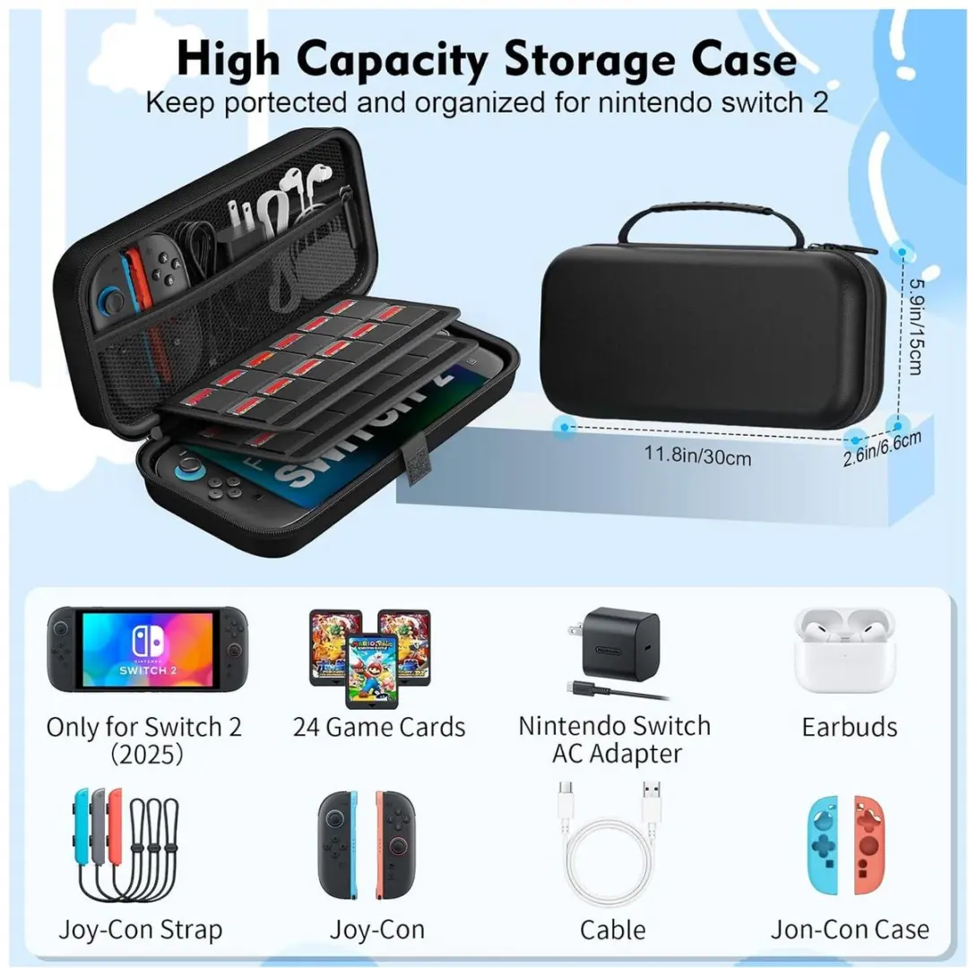 Selected by GSMpunt Nintendo Switch 2 Hoesje - 24 Gamecards - Zwart