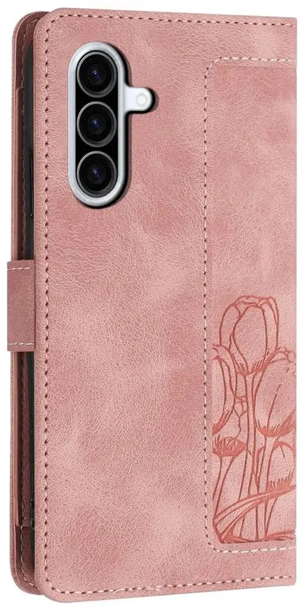 Selected Hoesje Samsung Galaxy A57 Portemonnee Tulpen Book Case Roze