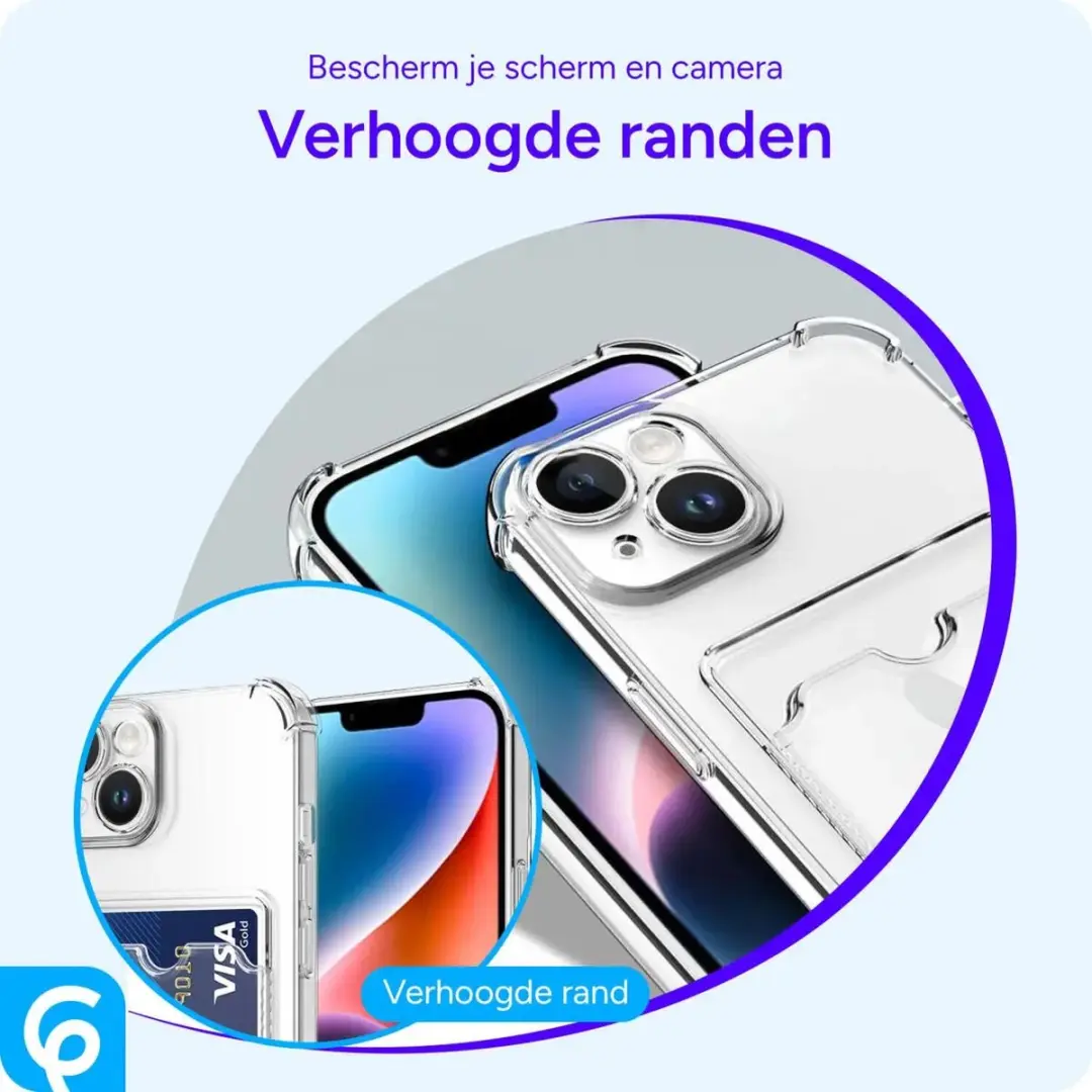 Selected by GSMpunt Transparant TPU Hoesje iPhone 14 - 1 Pasjeshouder