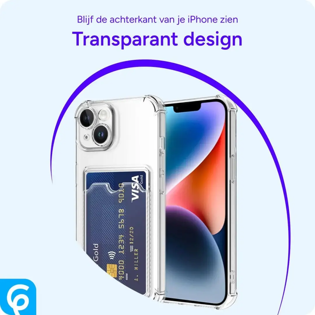 Selected by GSMpunt Transparant TPU Hoesje iPhone 14 - 1 Pasjeshouder