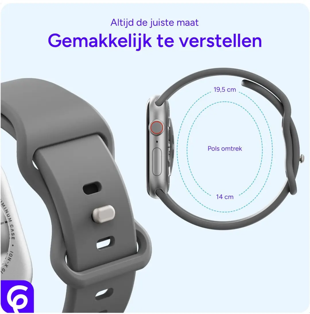 Selected Siliconen Horlogeband Apple Watch 45mm - Grijs