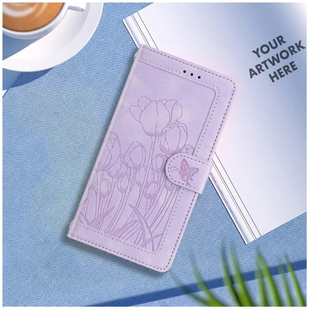 Selected Hoesje Samsung Galaxy A36 Tulpen Book Case - Paars
