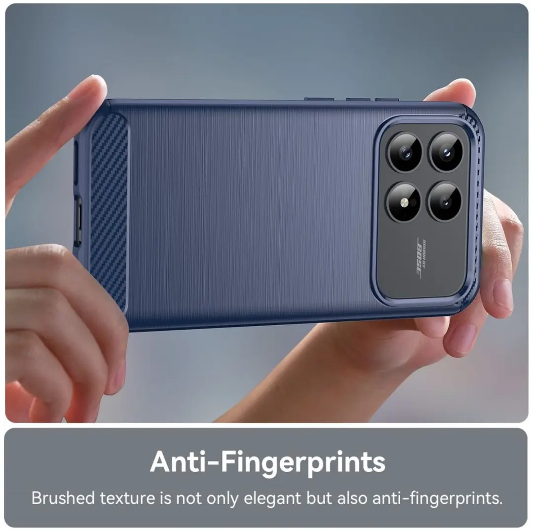 Selected Geborsteld TPU Hoesje Xiaomi Poco F8 Pro - Blauw