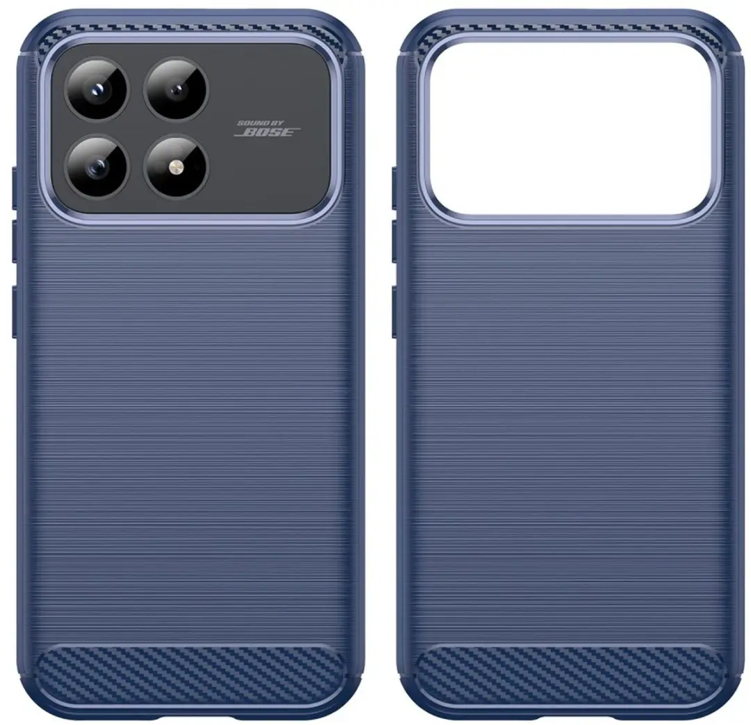Selected Geborsteld TPU Hoesje Xiaomi Poco F8 Pro - Blauw
