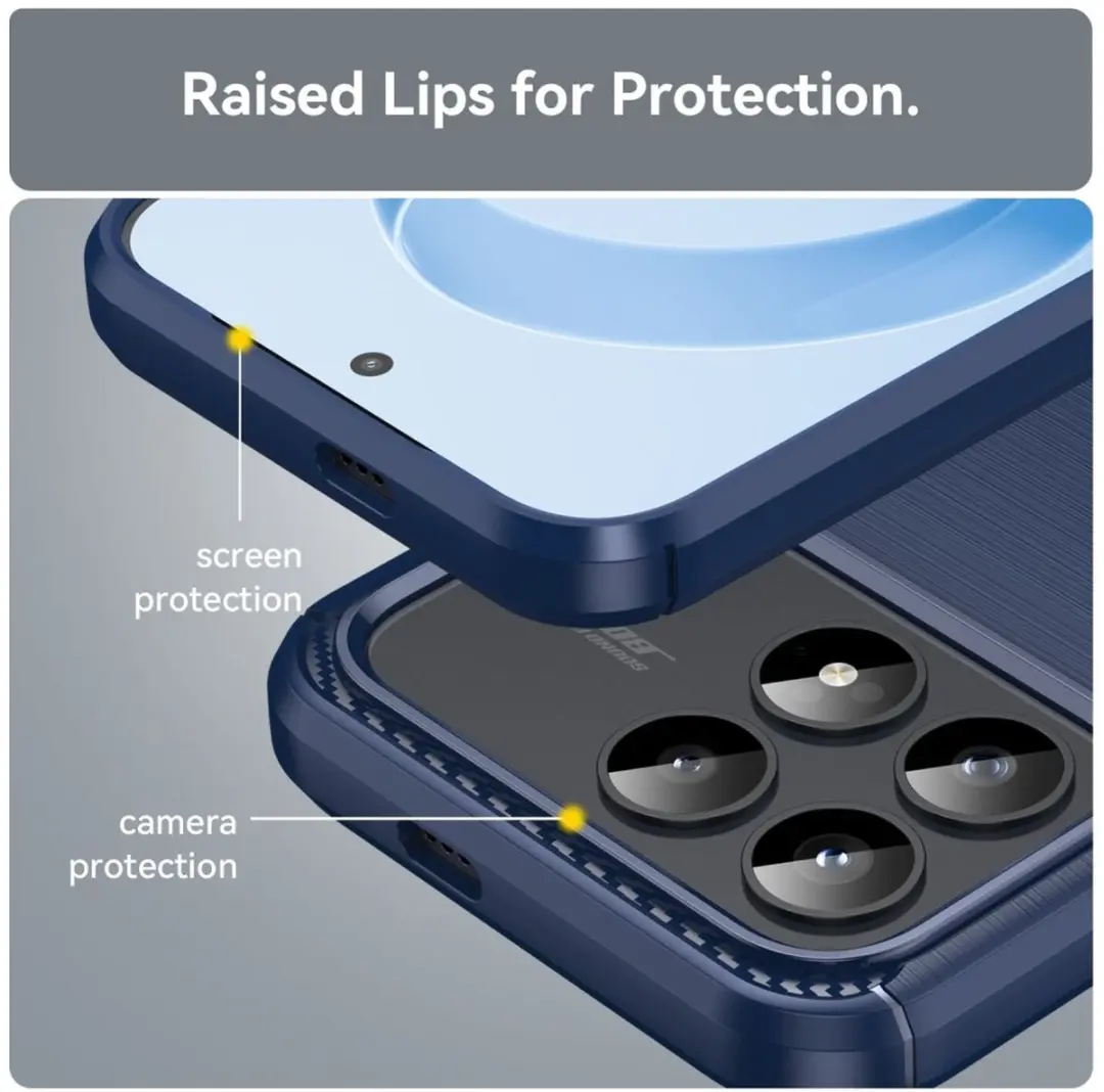 Selected Geborsteld TPU Hoesje Xiaomi Poco F8 Pro - Blauw