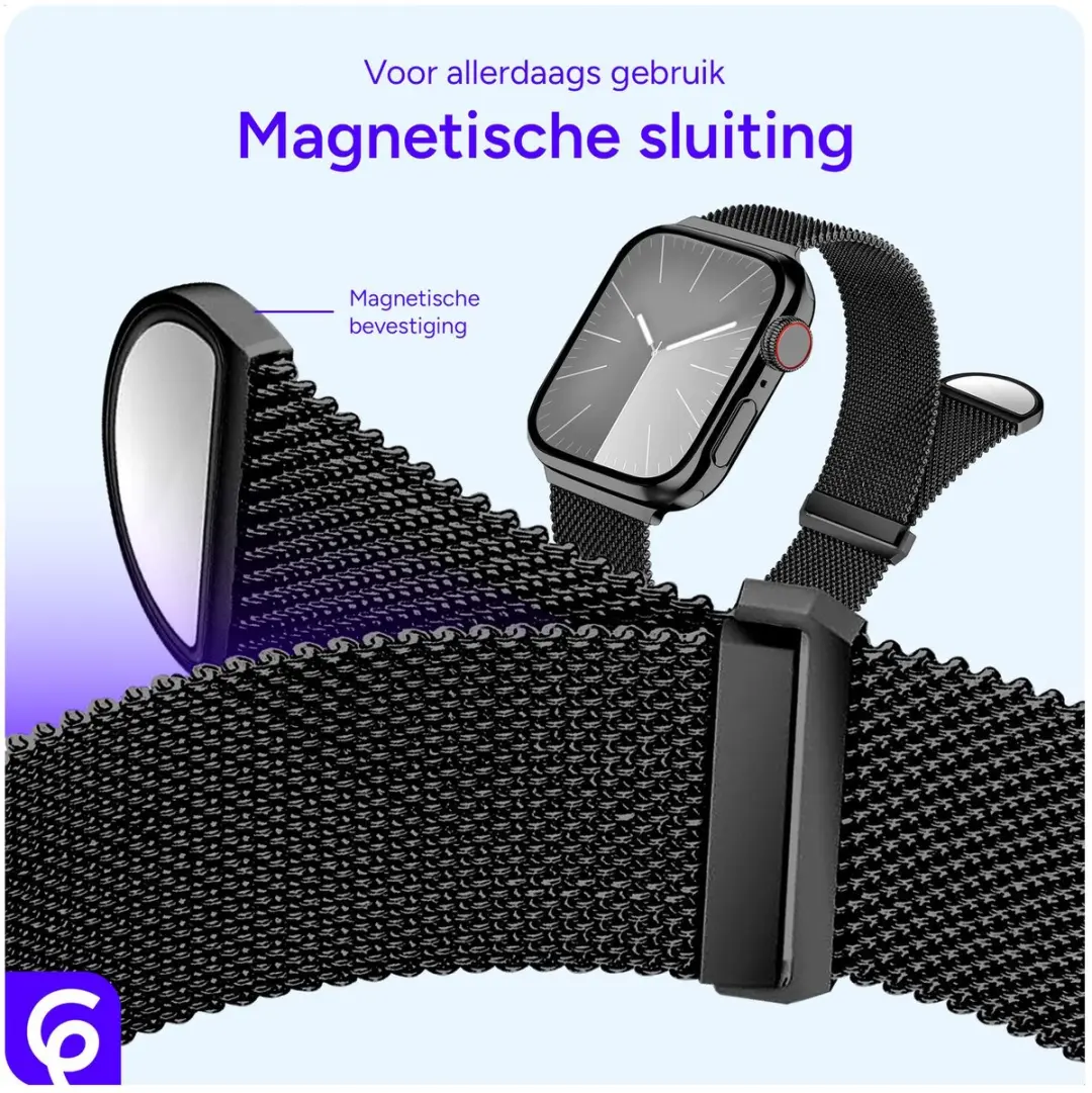 Selected SBG Milanees Horlogebandje Apple Watch - 38-42mm - Zwart