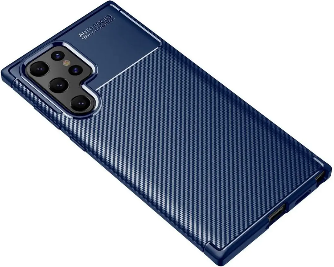 Selected by GSMpunt.nl Hoesje Samsung Galaxy S22 Ultra - Blauw Carbon