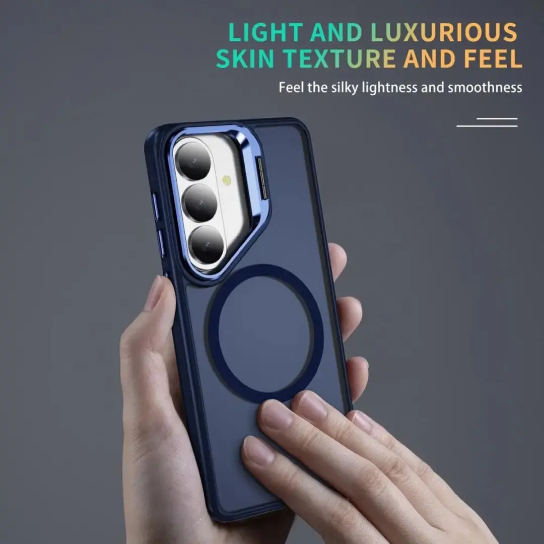Selected Hoesje Samsung Galaxy S26 MagSafe Blauw - Camera Kickstand