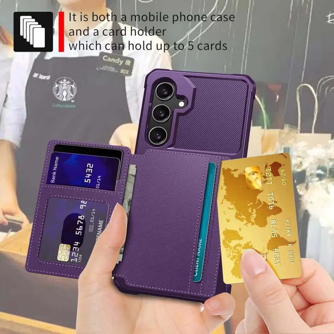 Selected Portemonnee Hoesje Samsung Galaxy S24 FE - 4 Pasjes - Paars - afbeelding 6 van 6