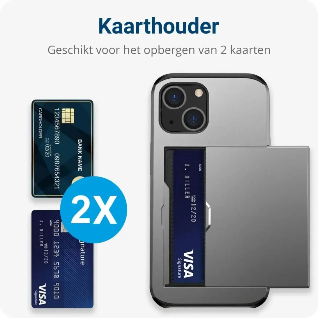 Selected Hoesje Samsung Galaxy S23 FE - Kaarthouder 2 Pasjes Grijs
