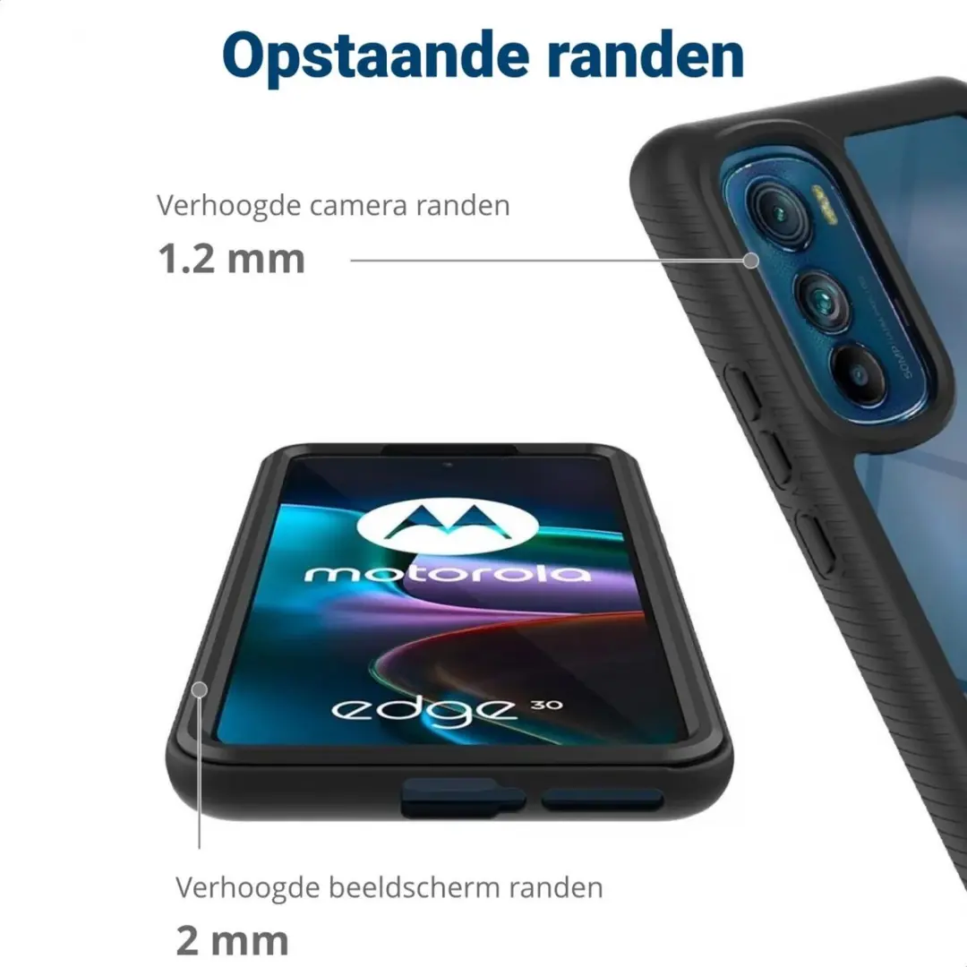 Motorola Edge 30 Hoesje - Full Protect - Zwart/Transparant