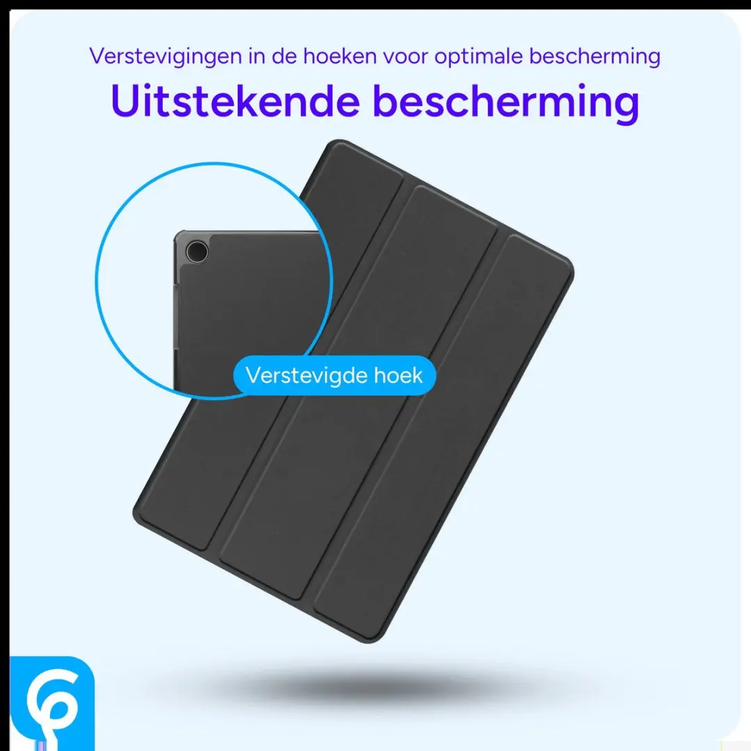 Samsung Galaxy Tab A11/A9 Plus Book Case - Tri-fold Kunstleder - Zwart