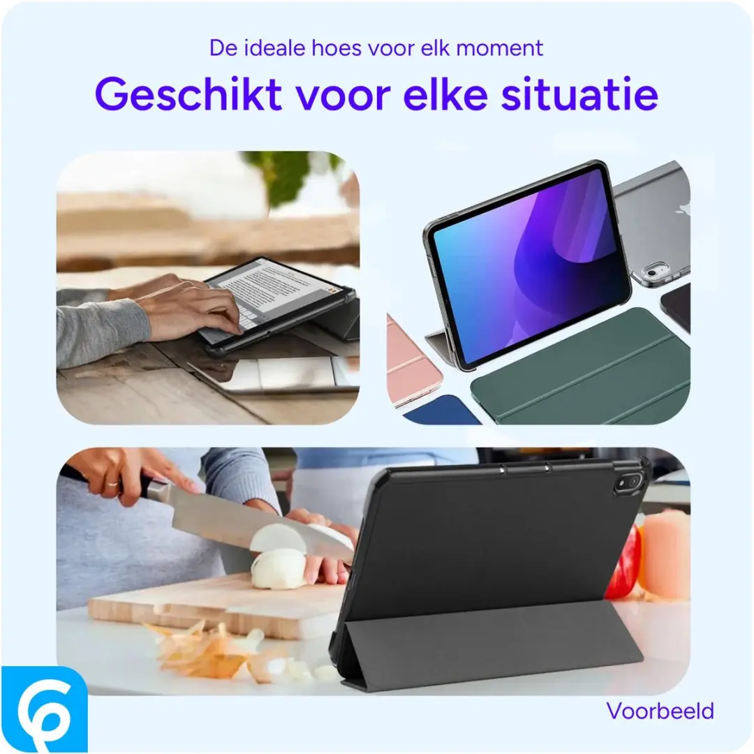 Samsung Galaxy Tab A11/A9 Plus Book Case - Tri-fold Kunstleder - Zwart