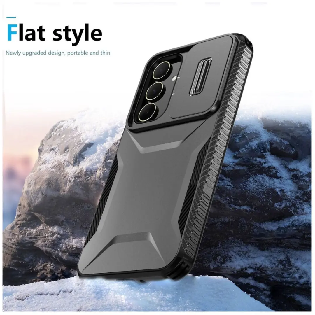 Selected Hoesje Samsung Galaxy A35 Back Cover - Camera Slider - Zwart