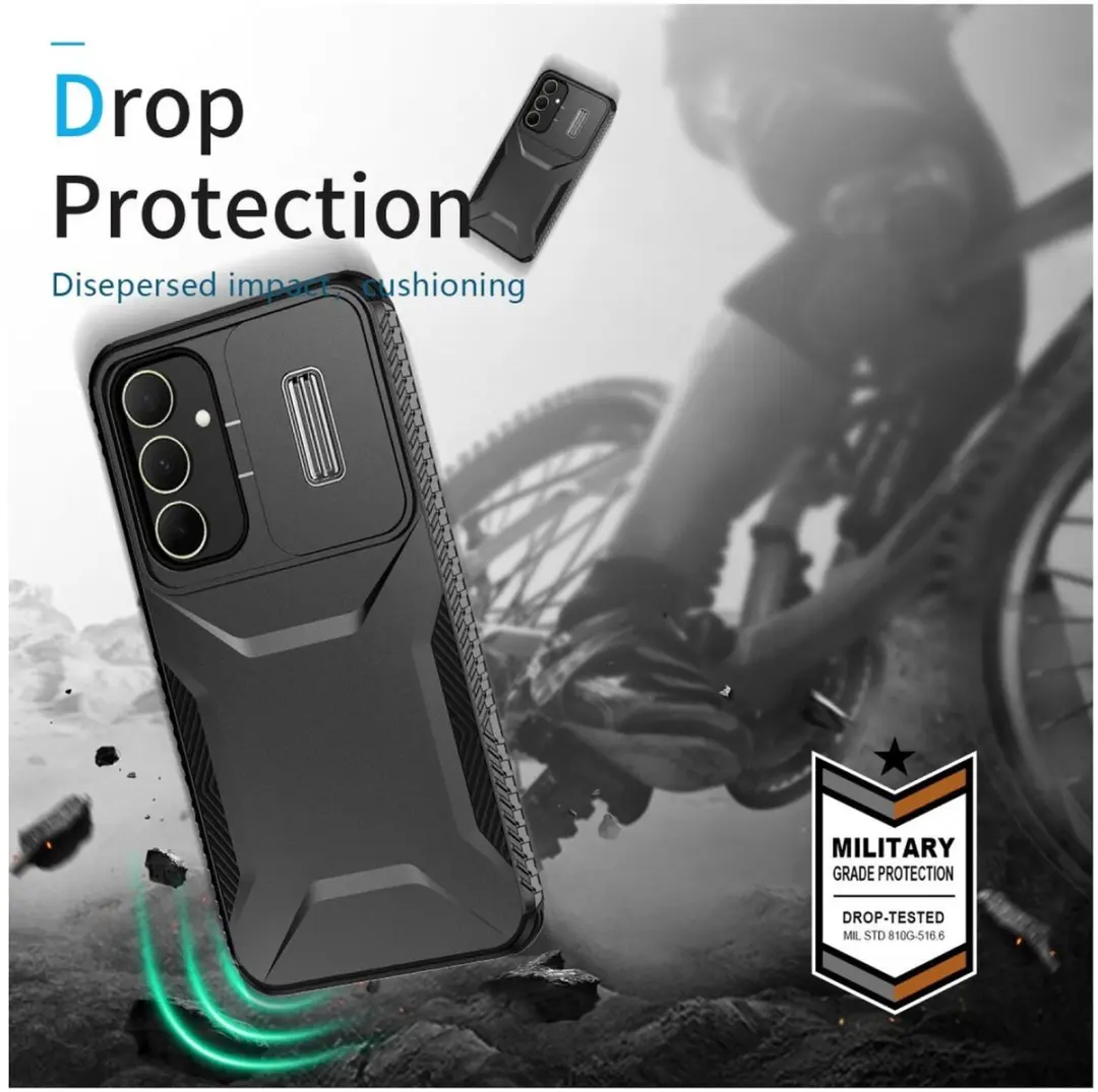 Selected Hoesje Samsung Galaxy A35 Back Cover - Camera Slider - Zwart - afbeelding 6 van 6