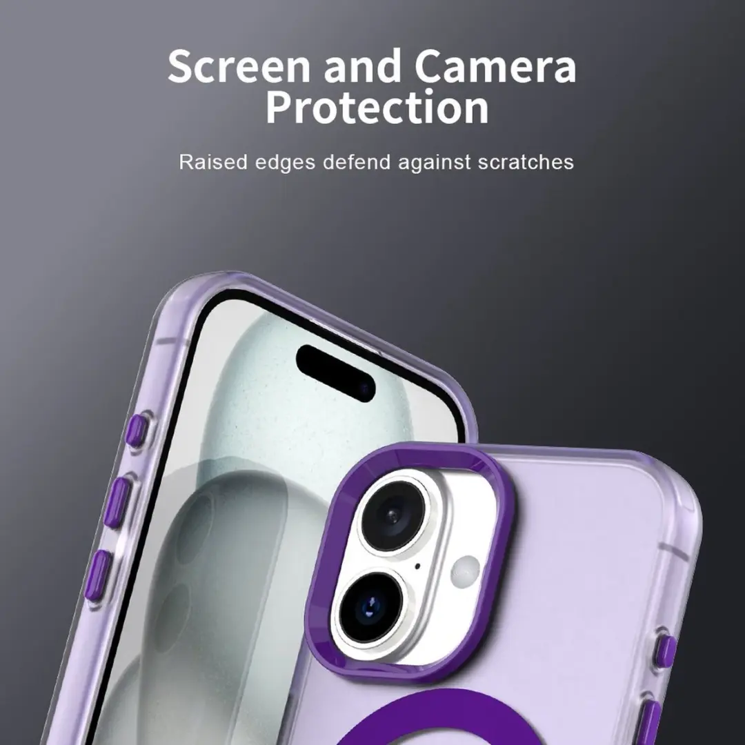 Selected MagSafe Backcover iPhone 16 - Paars & Transparant