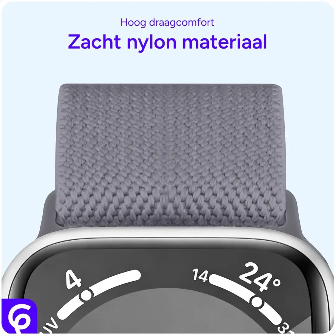 Selected SBG Nylon Horlogebandje Apple Watch - 38/40/41/42mm Grijs