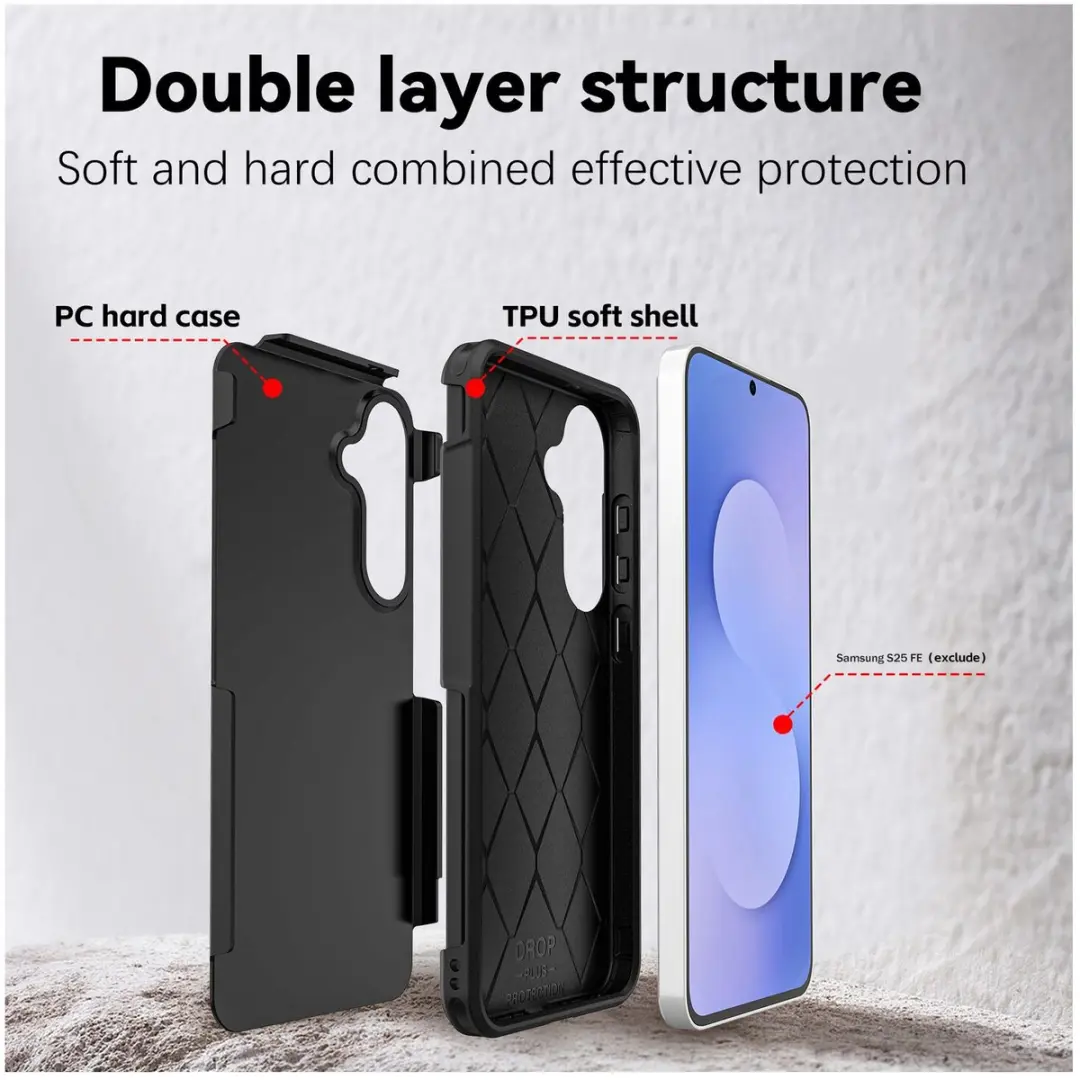 Selected Hoesje Samsung Galaxy S25 FE MagSafe - Dual-Layer Zwart