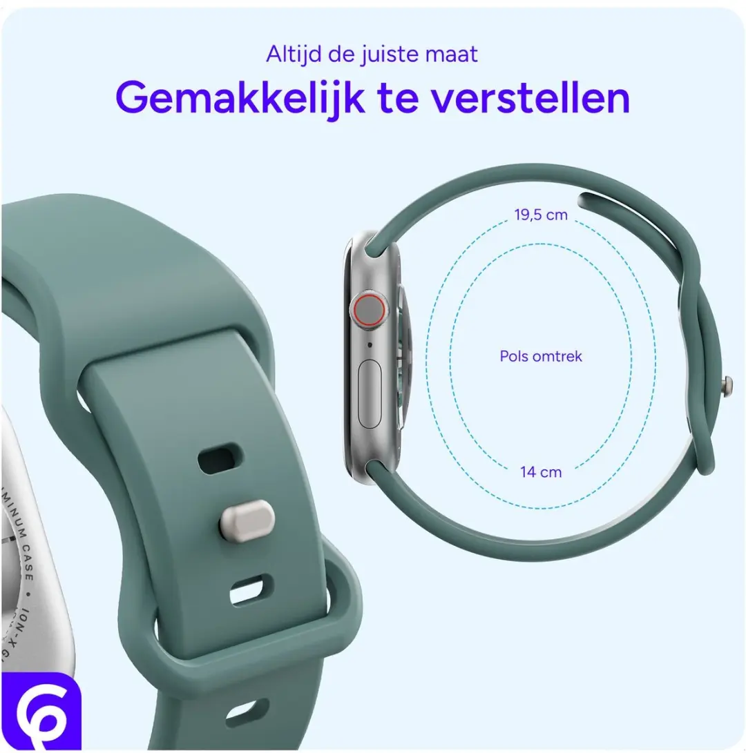 Selected SBG Siliconen Horlogeband Apple Watch 11 46mm - Cactus Groen