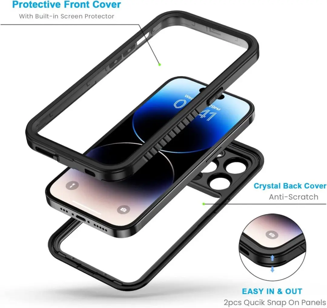 Selected SBG Outdoor Case iPhone 14 Pro Max - Waterdicht Transparant Zwart