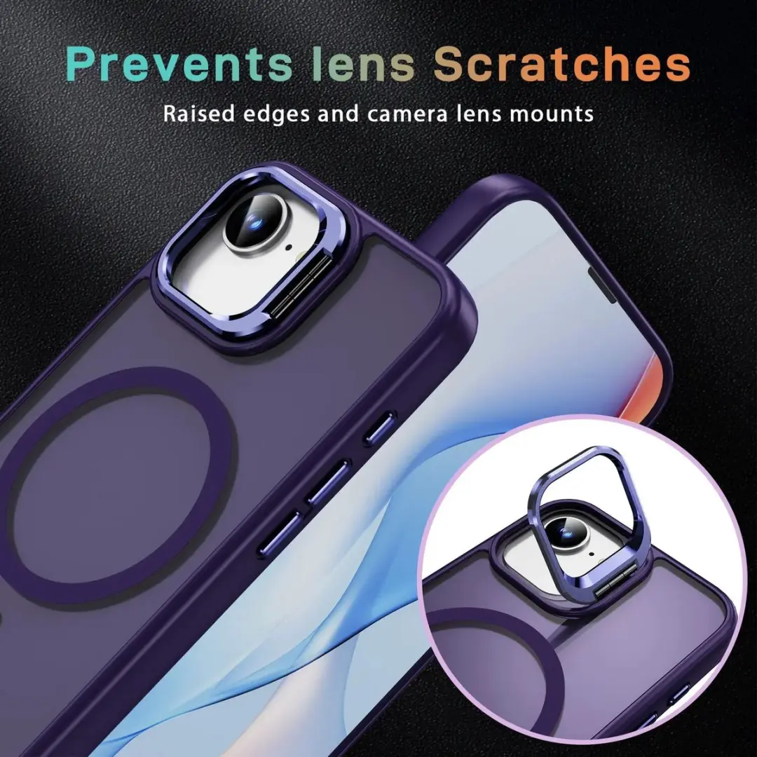 Selected Hoesje iPhone 16e MagSafe Paars - Camera Kickstand