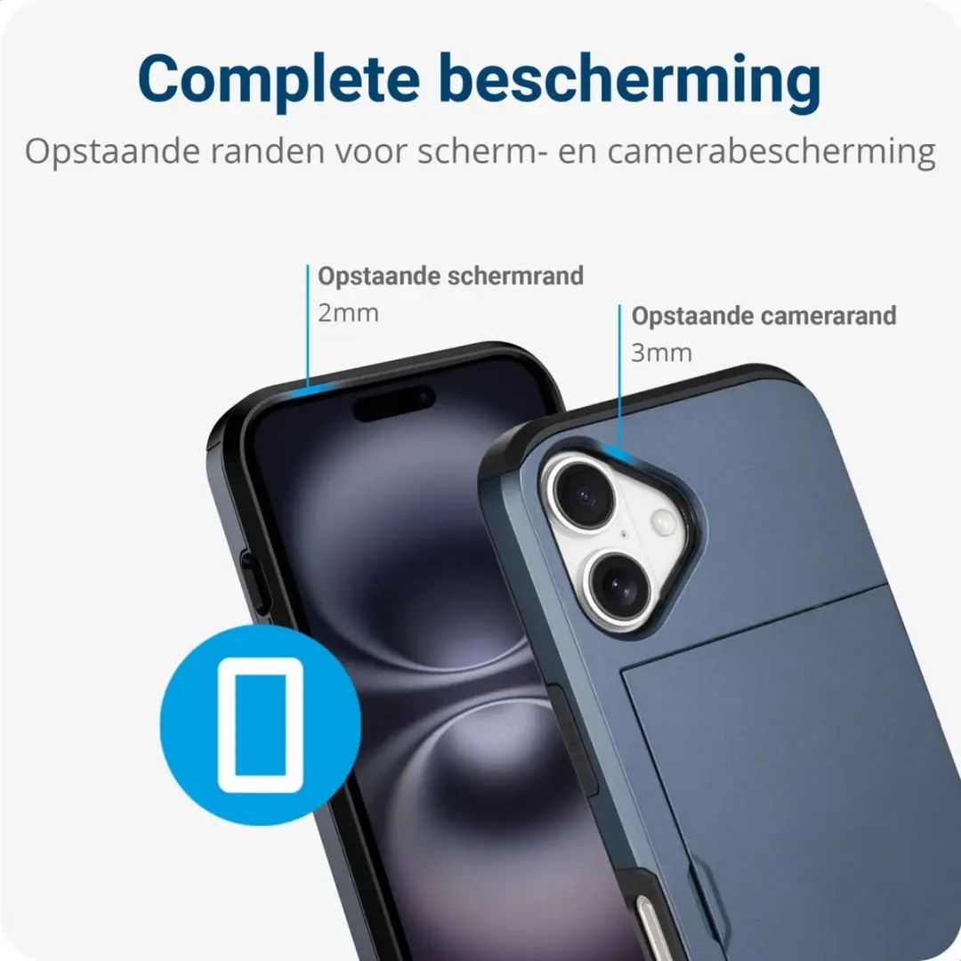 Selected Hoesje iPhone 16 met Kaarthouder - Blauw