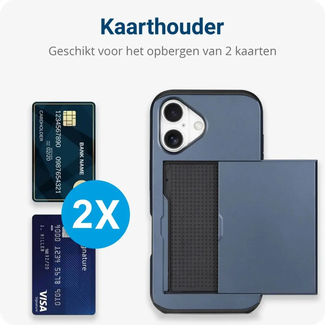 Selected Hoesje iPhone 16 met Kaarthouder - Blauw