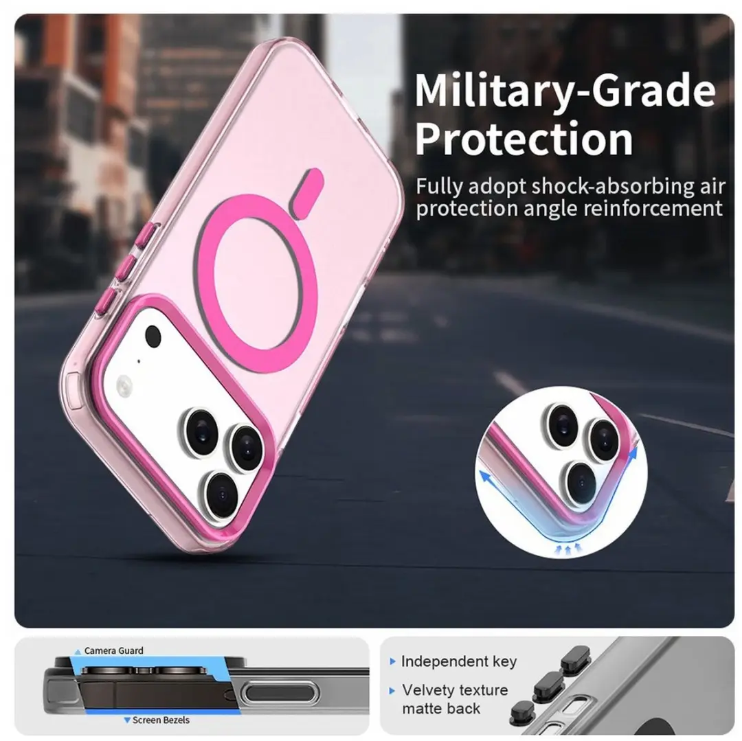 Selected MagSafe Backcover iPhone 17 Pro Max - Roze & Transparant