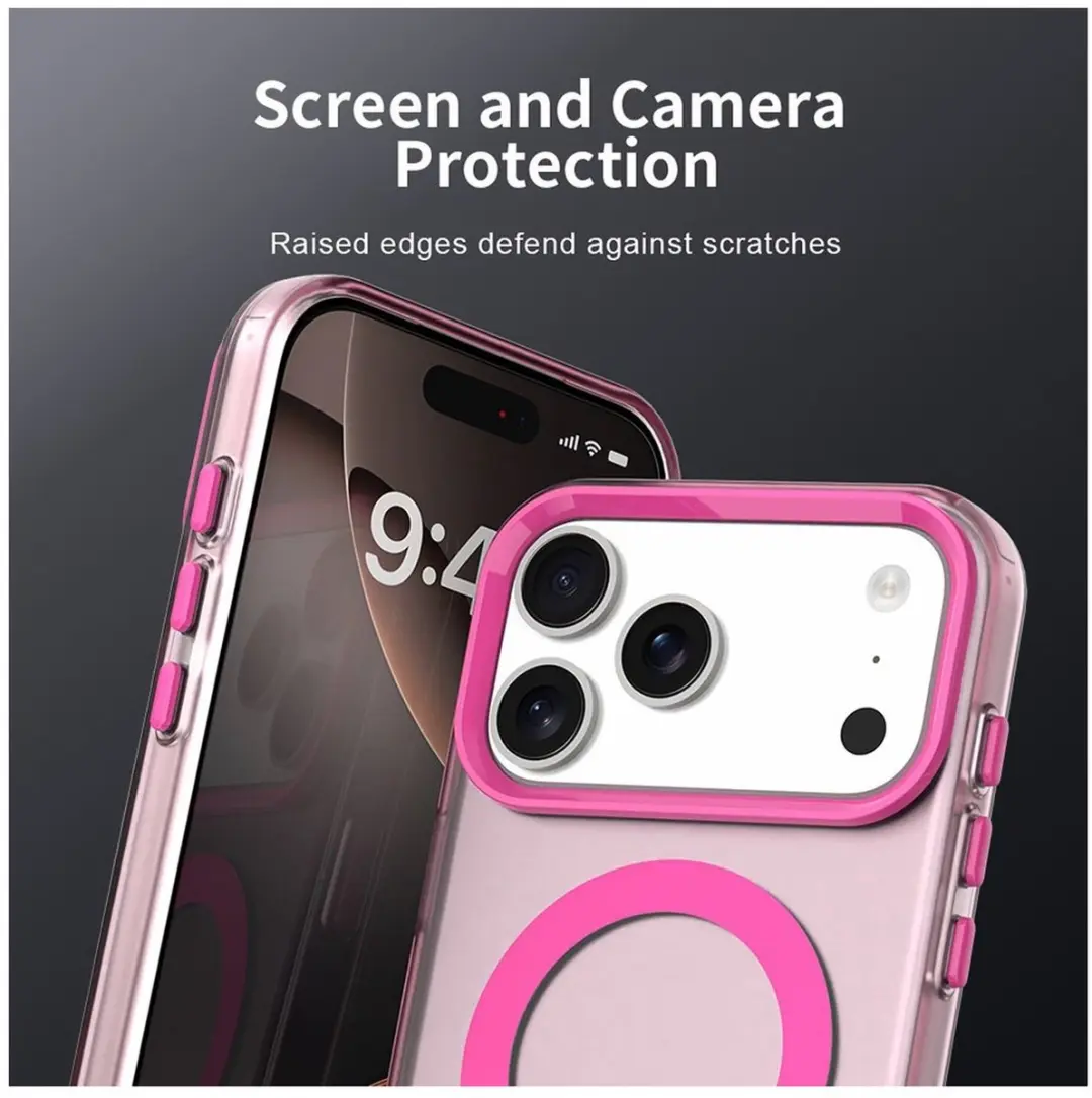 Selected MagSafe Backcover iPhone 17 Pro Max - Roze & Transparant
