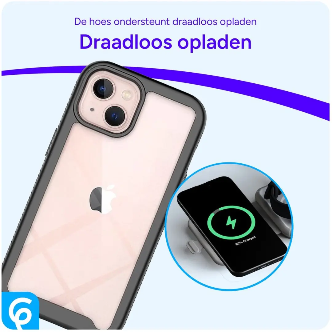 Selected by GSMpunt.nl iPhone 13 Hoesje - Full Protect - Zwart/Transparant