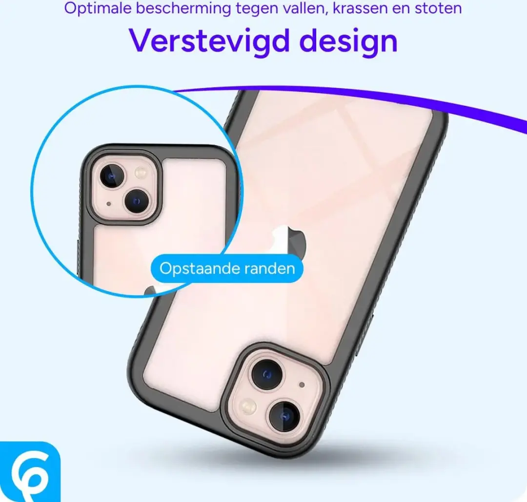 Selected by GSMpunt.nl iPhone 13 Hoesje - Full Protect - Zwart/Transparant