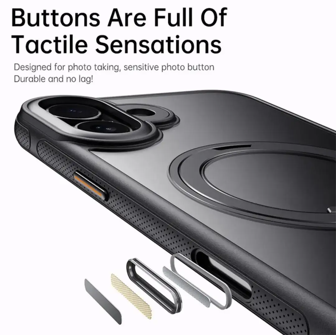 Selected Premium Hoesje Apple iPhone 16 - MagSafe Kickstand - Zwart
