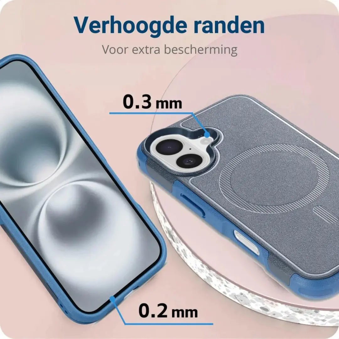 Selected by GSMpunt.nl iPhone 16 Hoesje Blauw - MagSafe Dual-Layer