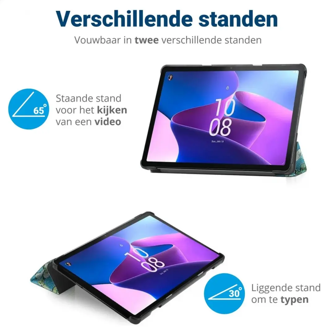 Selected Lenovo Tab M10 Plus Gen 3 Tablethoes - Tri-fold - Kunstleder Groen