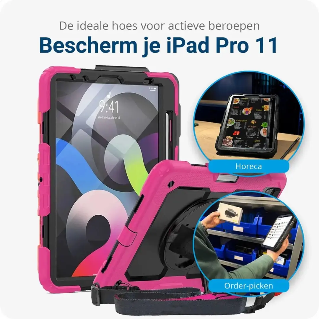 Selected Hoes iPad Pro 11 Roze - met Screenprotector & Riemen