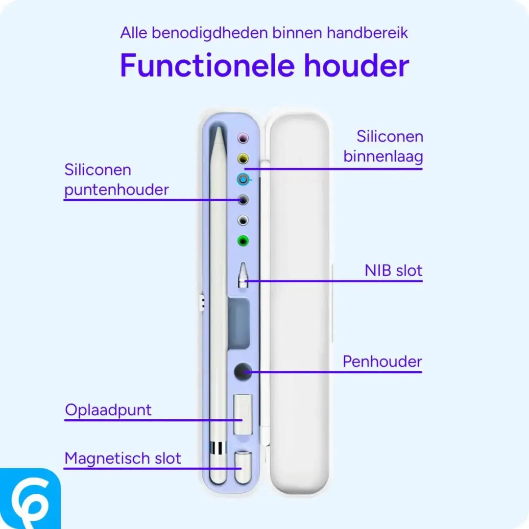 Penhouder voor Apple Pencil 1 & 2 - Paars