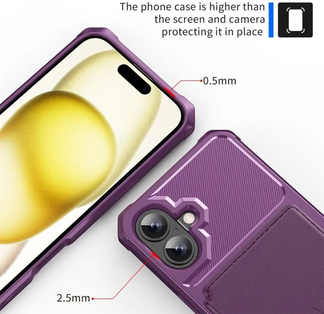 Selected Portemonnee Hoesje iPhone 16 Plus - 4 Pasjes - Paars