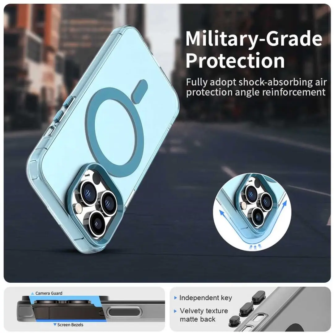 Selected Backcover Hoesje iPhone 13 Pro Max MagSafe - Blauw Transparant