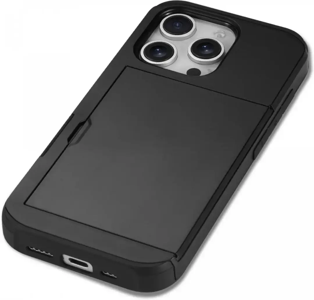 Selected Hoesje iPhone 16 Pro Max Kaarthouder - 2 Pasjes Zwart
