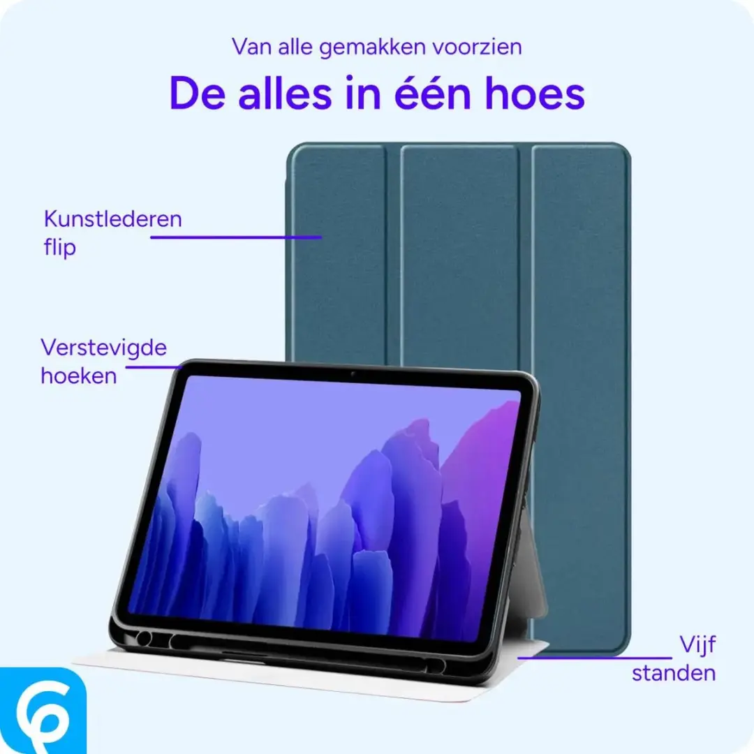 Samsung Galaxy Tab A7 Hoes - Blauw Tri-Fold Book Case
