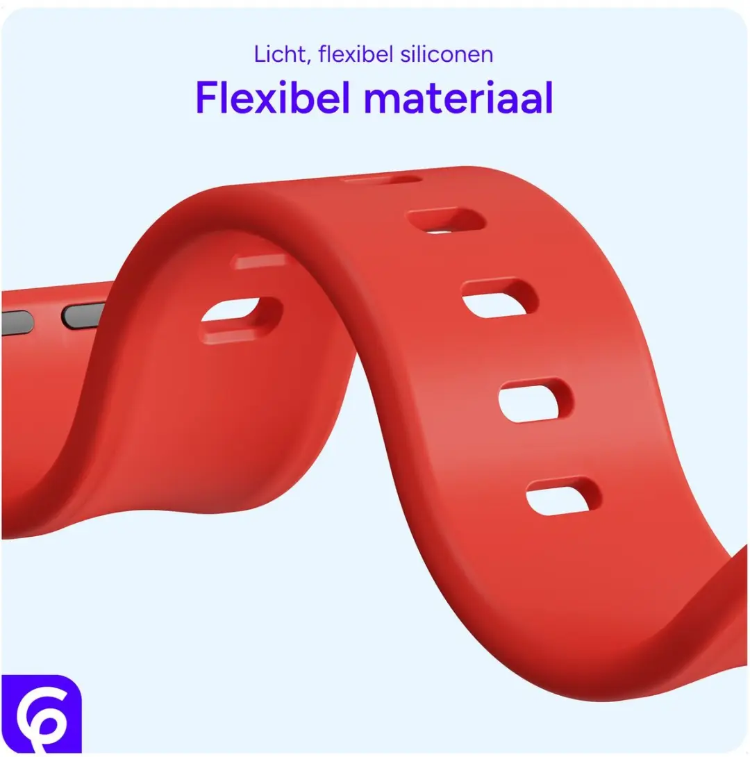 Selected SBG Siliconen Horlogeband Apple Watch SE 3 - 44mm - Rood