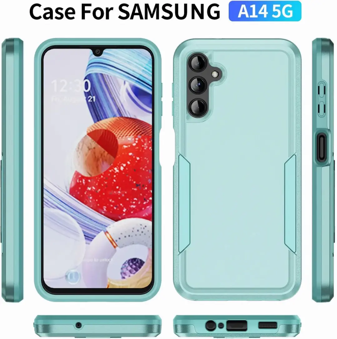 Selected Back Cover Rugged Hoesje Samsung Galaxy A14 - Groen - afbeelding 6 van 6