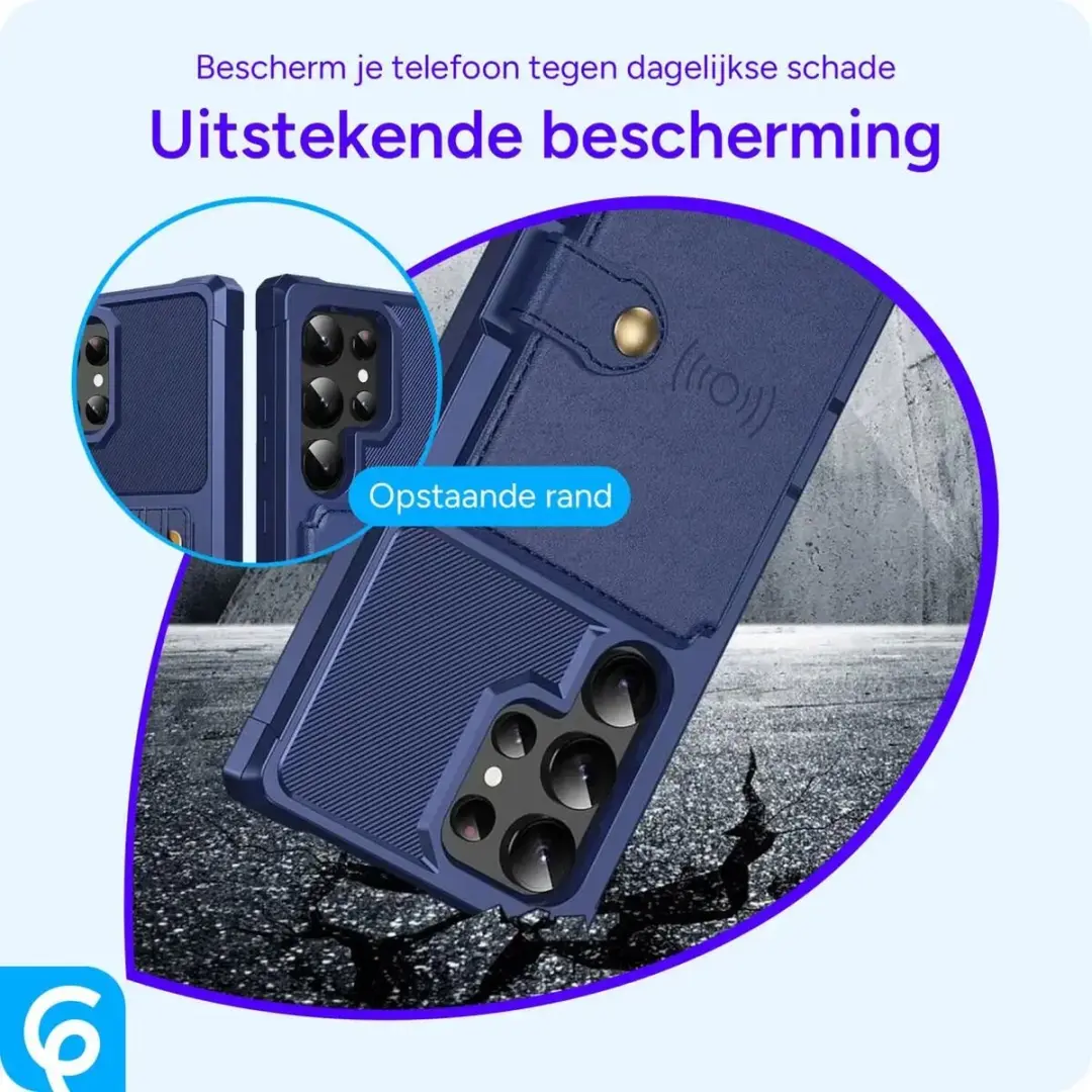 Selected Portemonnee Hoesje Samsung Galaxy S25 Ultra - 4 Pasjes - Blauw