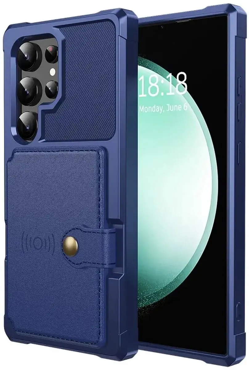 Selected Portemonnee Hoesje Samsung Galaxy S25 Ultra - 4 Pasjes - Blauw