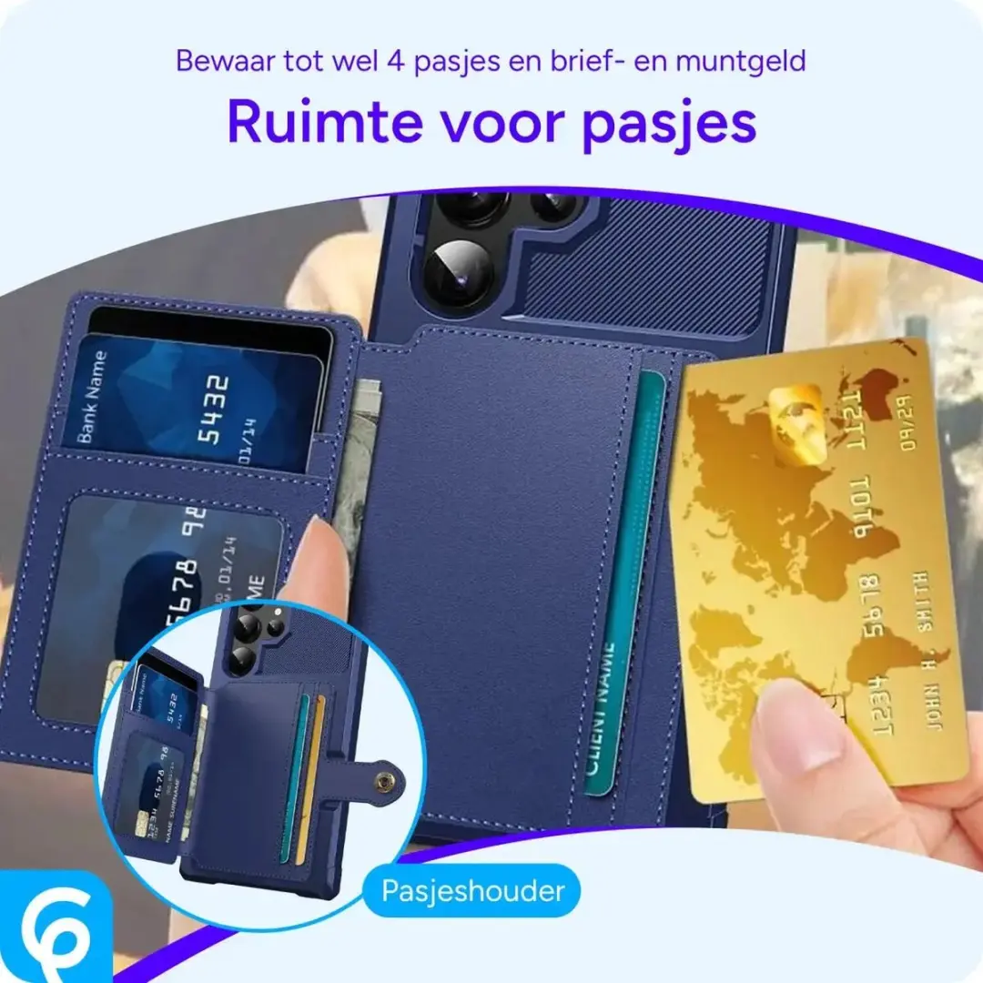 Selected Portemonnee Hoesje Samsung Galaxy S25 Ultra - 4 Pasjes - Blauw