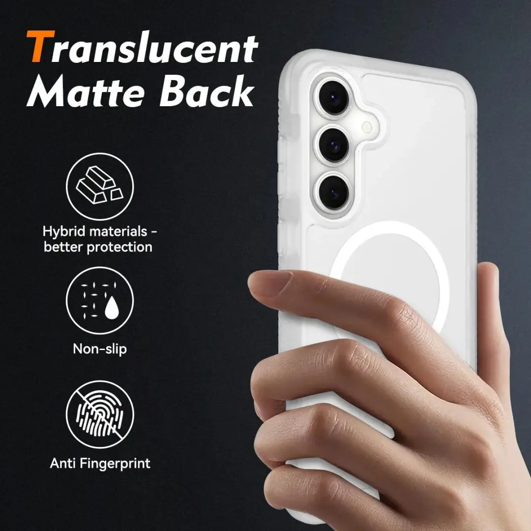 Selected Hoesje Samsung Galaxy S25 FE - Ingebouwde Screenprotector - MagSafe/Qi2 - Matte Transparant