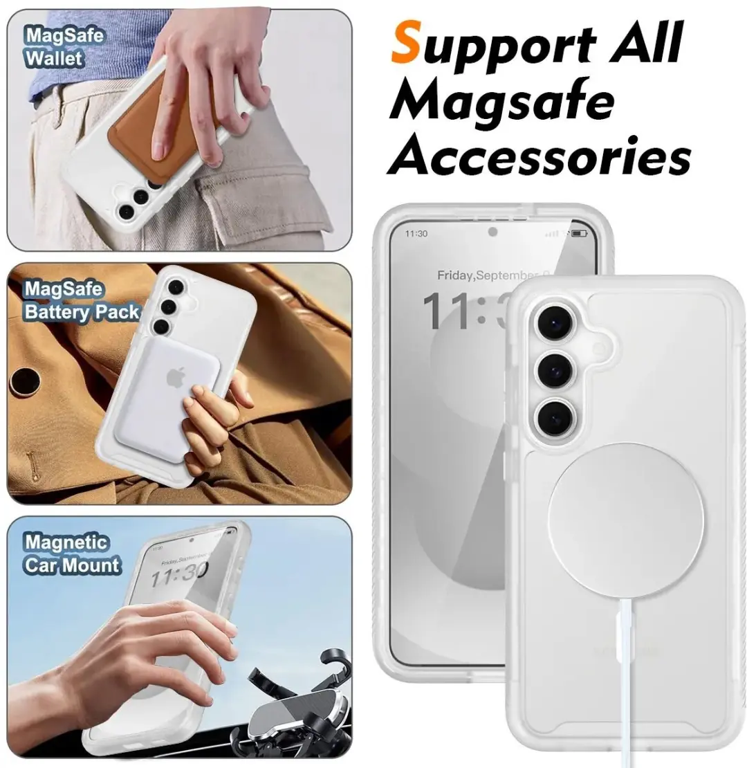 Selected Hoesje Samsung Galaxy S25 FE - Ingebouwde Screenprotector - MagSafe/Qi2 - Matte Transparant - afbeelding 6 van 6