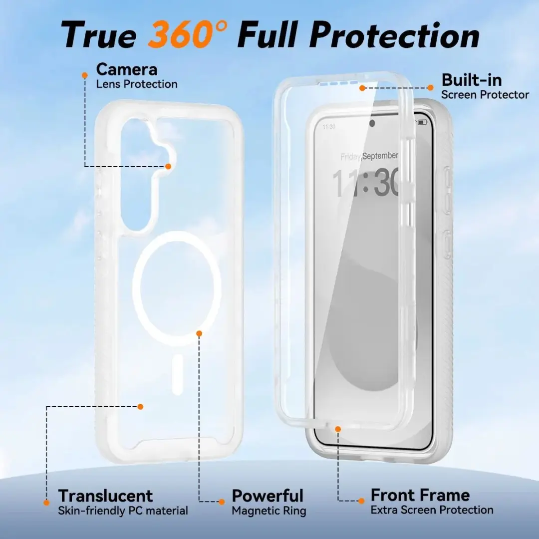 Selected Hoesje Samsung Galaxy S25 FE - Ingebouwde Screenprotector - MagSafe/Qi2 - Matte Transparant