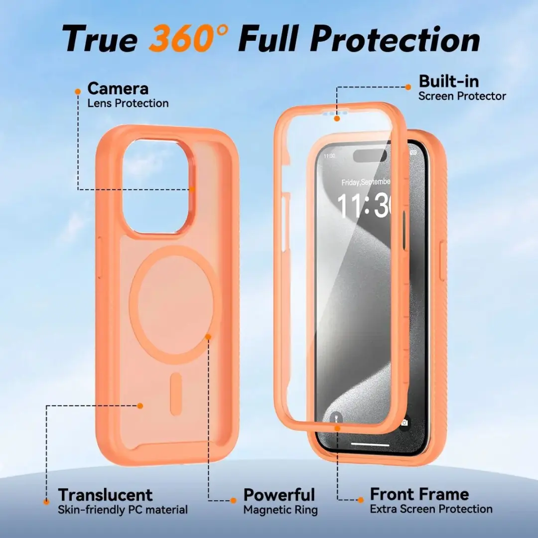 Selected Hoesje iPhone 15 Pro Matte Oranje - Full Protect